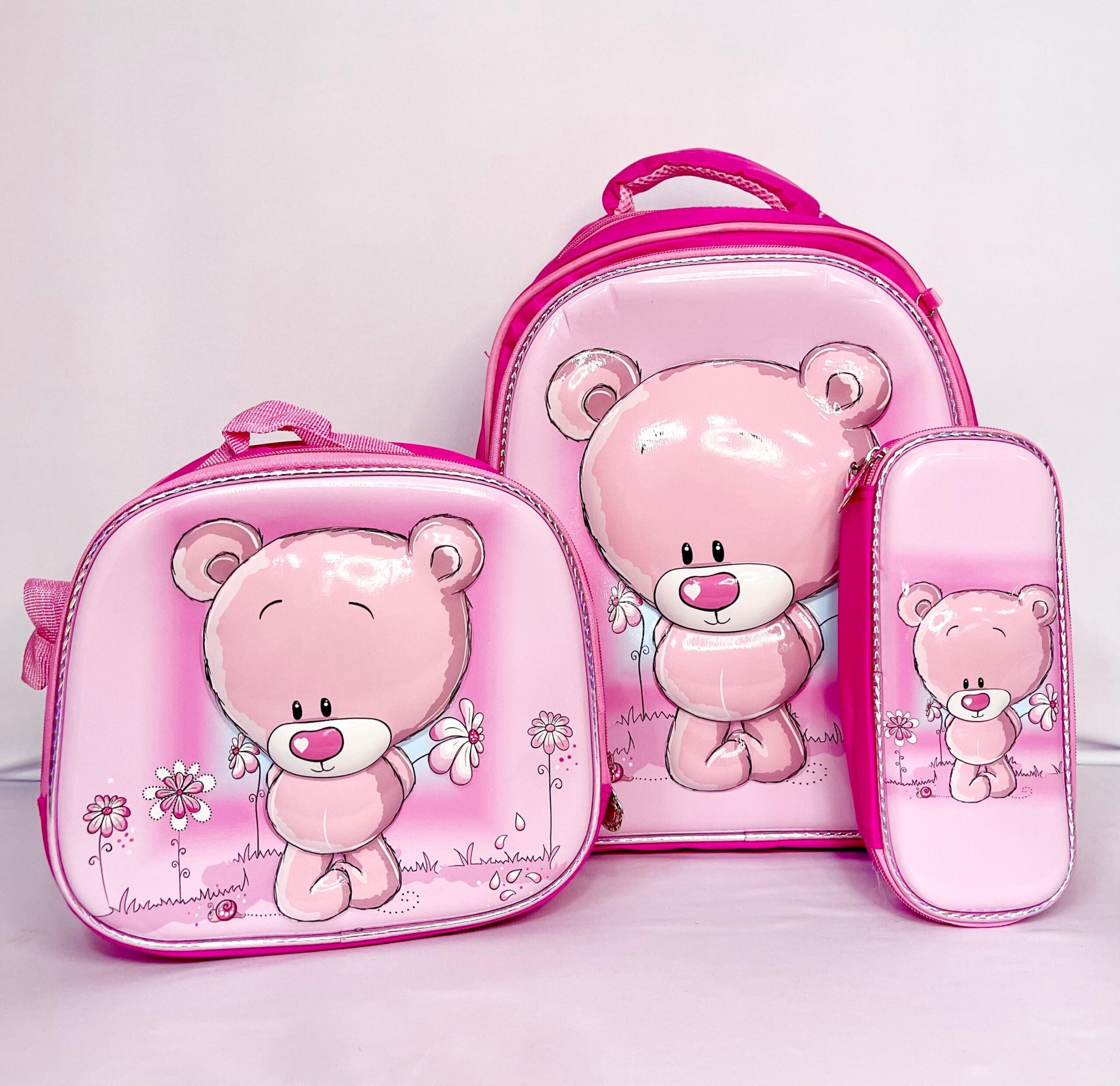 Morral en trío, con lonchera y cartuchera